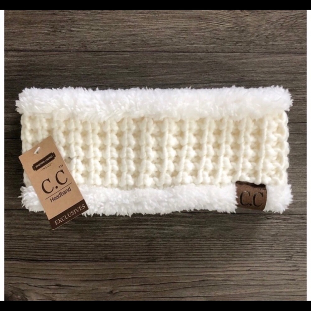 C.C Sherpa Lined Headband (Ivory)